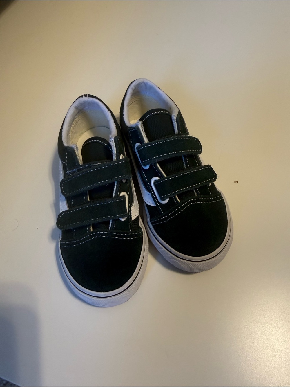 Vans Kids Black & White Double-Strap Skate Sneakers